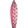 Pink Waves And Flowers Novelty Metal Surfboard Sign 17" x 4.5" (SB)