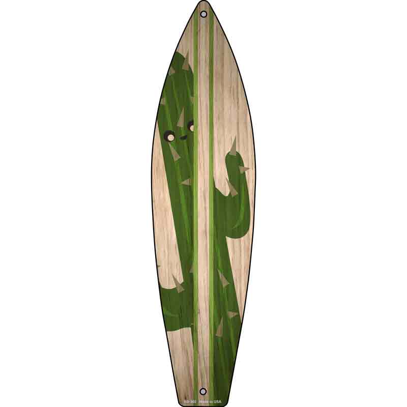 Cactus Novelty Metal Surfboard Sign 17" x 4.5" (SB)