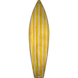 Yellow Striped Novelty Metal Surfboard Sign 17" x 4.5" (SB)