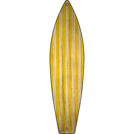 Yellow Striped Novelty Metal Surfboard Sign 17" x 4.5" (SB)