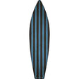 Blue And Black Striped Novelty Metal Surfboard Sign 17" x 4.5" (SB)