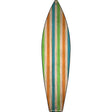 Blue Green And Orange Striped Novelty Metal Surfboard Sign 17" x 4.5" (SB)