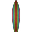 Red Green Blue And Purple Striped Novelty Metal Surfboard Sign 17" x 4.5" (SB)