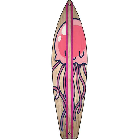 Jellyfish Pink Novelty Metal Surfboard Sign 17" x 4.5" (SB)