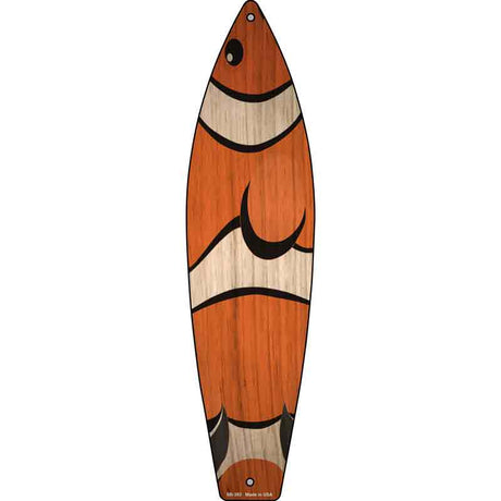 Clownfish Novelty Metal Surfboard Sign 17" x 4.5" (SB)