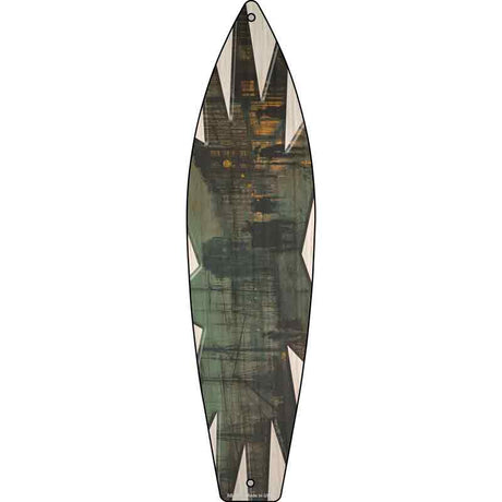 Harbor At Dawn Novelty Metal Surfboard Sign 17" x 4.5" (SB)