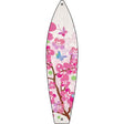 Pink Flowers Novelty Metal Surfboard Sign 17" x 4.5" (SB)