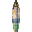 Ocean Sunset With Trees Novelty Metal Surfboard Sign 17" x 4.5" (SB)