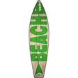 Green Beach Novelty Metal Surfboard Sign 17" x 4.5" (SB)