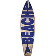 Blue Beach Novelty Metal Surfboard Sign 17" x 4.5" (SB)