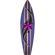 Tribal Pink Star Novelty Metal Surfboard Sign 17" x 4.5" (SB)