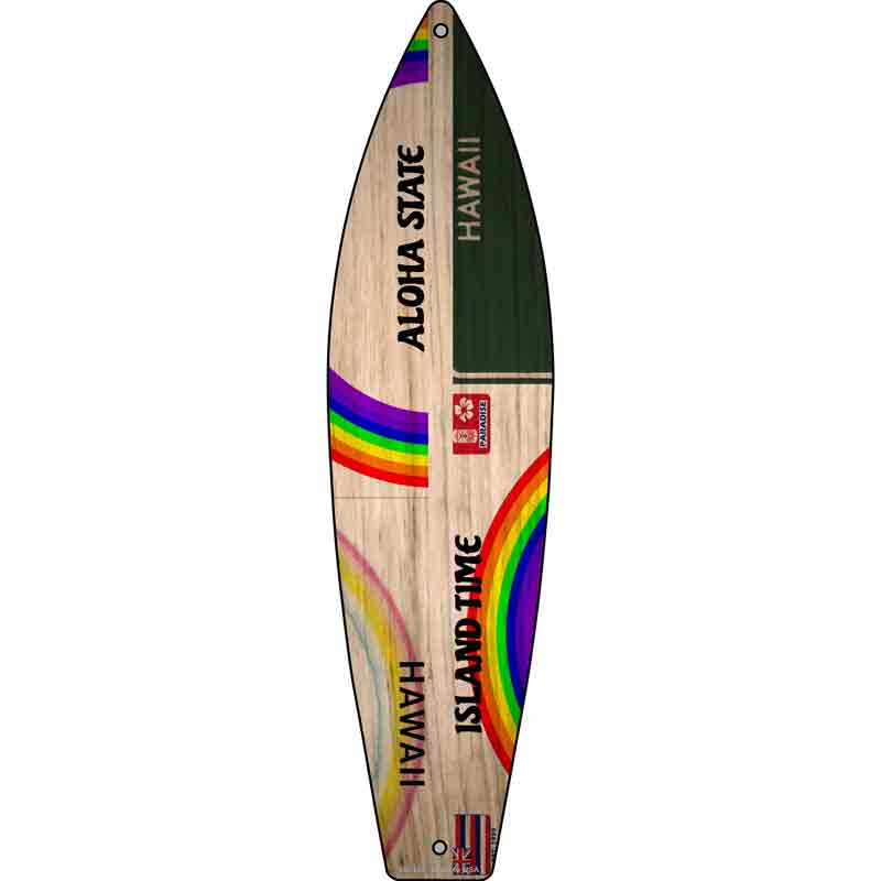 Hawaii License Plate Design Novelty Metal Surfboard Sign 17" x 4.5" (SB)
