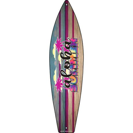 Aloha Summer Tie Dye Novelty Metal Surfboard Sign 17" x 4.5" (SB)