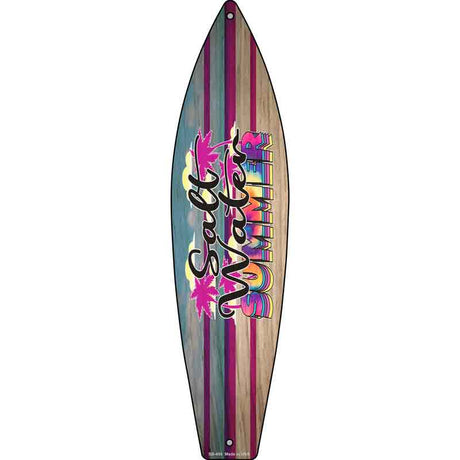 Salt Water Summer Tie Dye Novelty Metal Surfboard Sign 17" x 4.5" (SB)