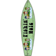 Fishing Hole Six Camo Gnomes Novelty Metal Surfboard Sign 17" x 4.5" (SB)