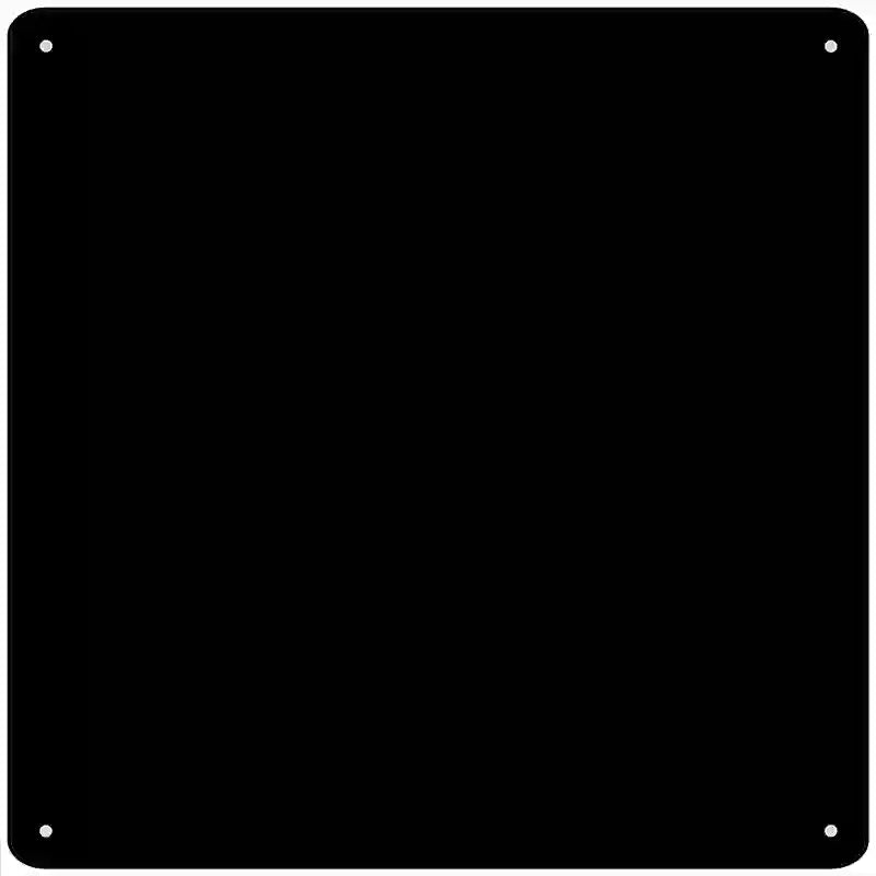 Black Solid Novelty Metal Square Sign 12" (SQ)