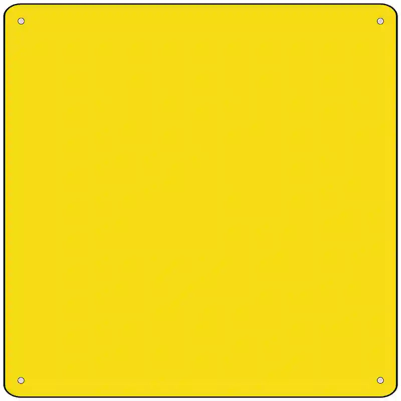 Yellow Solid Novelty Metal Square Sign 12" (SQ)