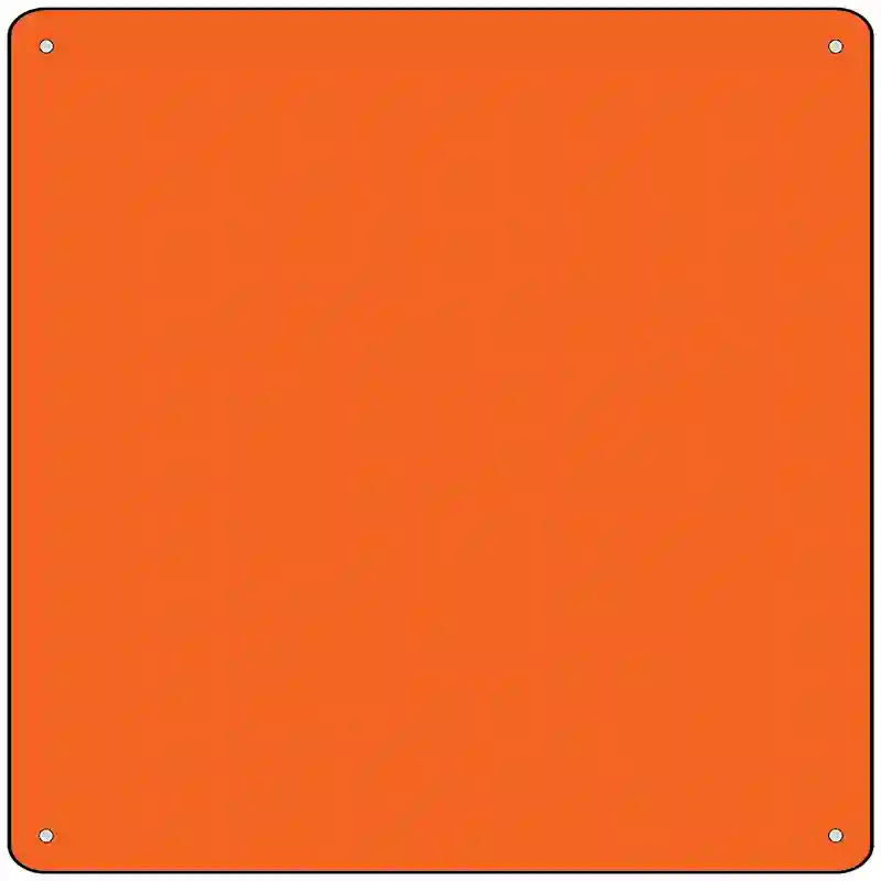 Orange Solid Novelty Metal Square Sign 12" (SQ)