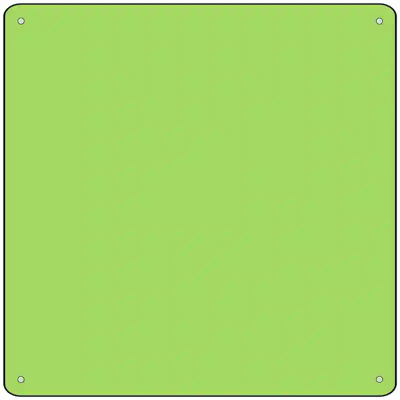 Lime Green Solid Novelty Metal Square Sign 12" (SQ)