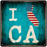 I Love California Novelty Metal Square Sign 12" (SQ)