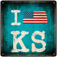 I Love Kansas Novelty Metal Square Sign 12" (SQ)