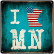 I Love Minnesota Novelty Metal Square Sign 12" (SQ)