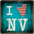 I Love Nevada Novelty Metal Square Sign 12" (SQ)