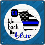 Georgia Back The Blue Novelty Metal Square Sign 12" (SQ)