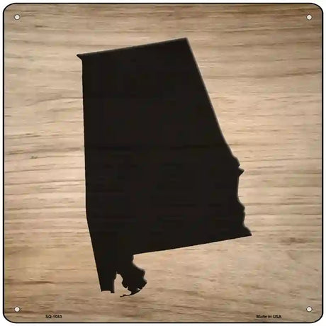 Alabama Shape Letter Tile Novelty Metal Square Sign 12" (SQ)