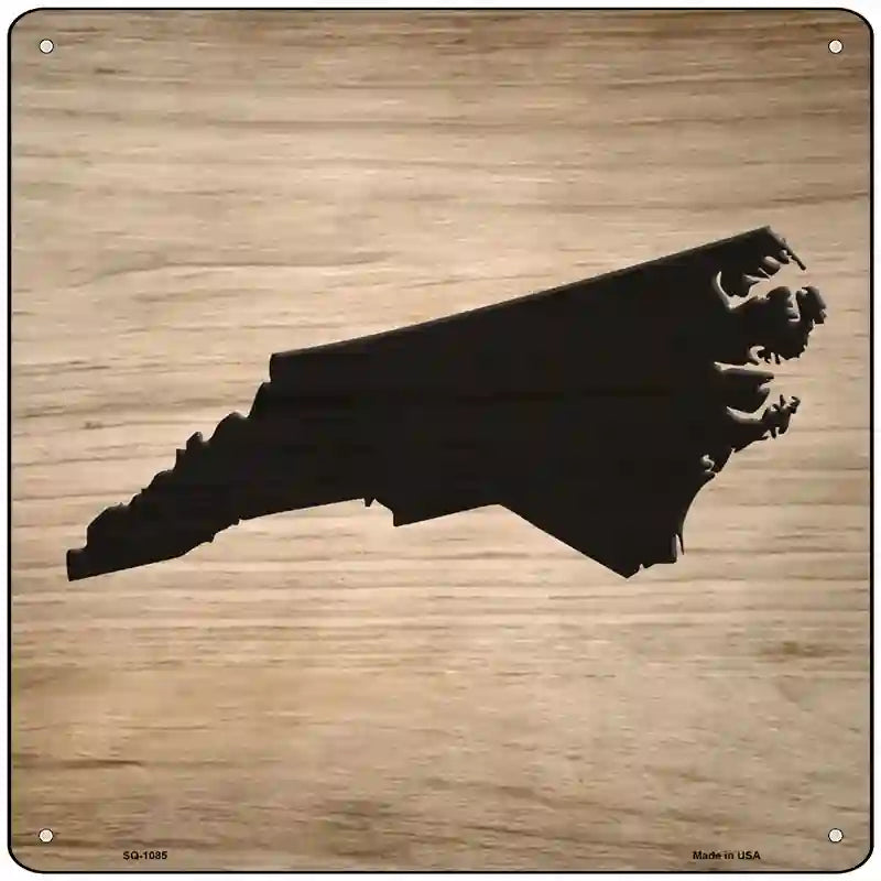 North Carolina Shape Letter Tile Novelty Metal Square Sign 12" (SQ)