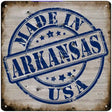 Arkansas Stamp On Wood Novelty Metal Square Sign 12" (SQ)