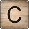 C Letter Tile Novelty Metal Square Sign 12" (SQ)