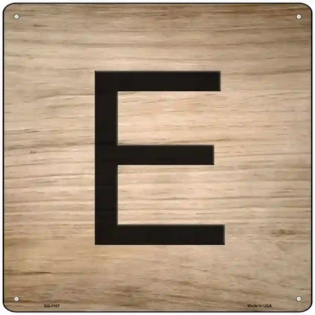 E Letter Tile Novelty Metal Square Sign 12" (SQ)