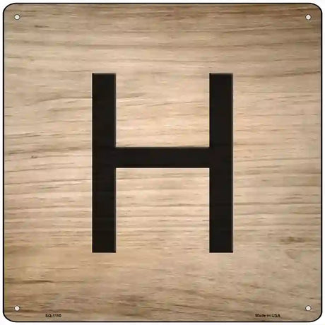 H Letter Tile Novelty Metal Square Sign 12" (SQ)