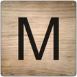 M Letter Tile Novelty Metal Square Sign 12" (SQ)