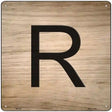 R Letter Tile Novelty Metal Square Sign 12" (SQ)