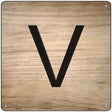 V Letter Tile Novelty Metal Square Sign 12" (SQ)