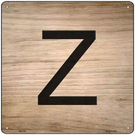 Z Letter Tile Novelty Metal Square Sign 12" (SQ)