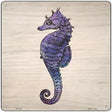 Seahorse on Wood Novelty Metal Square Sign 12" (SQ)