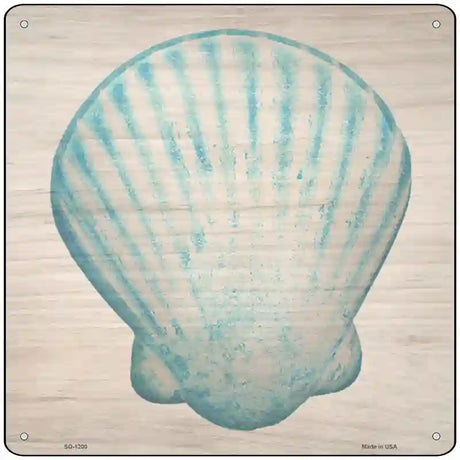 Seashell on Wood Novelty Metal Square Sign 12" (SQ)