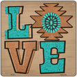 Love Turquoise Novelty Metal Square Sign 12" (SQ)