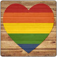 Heart Rainbow Novelty Metal Square Sign 12" (SQ)