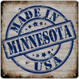 Minnesota Stamp On Wood Novelty Metal Square Sign 12" (SQ)