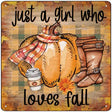 Loves Fall Novelty Metal Square Sign 12" (SQ)