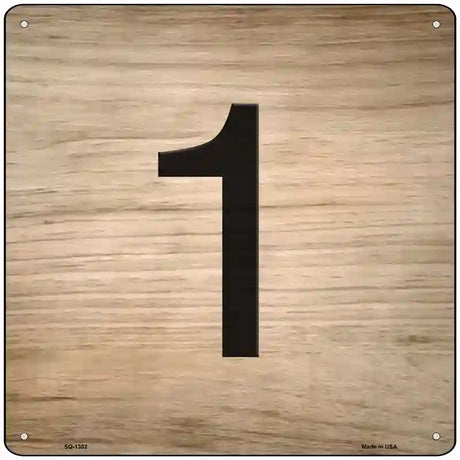 1 Number Tiles Novelty Metal Square Sign 12" (SQ)