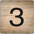 3 Number Tiles Novelty Metal Square Sign 12" (SQ)