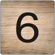 6 Number Tiles Novelty Metal Square Sign 12" (SQ)