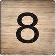 8 Number Tiles Novelty Metal Square Sign 12" (SQ)