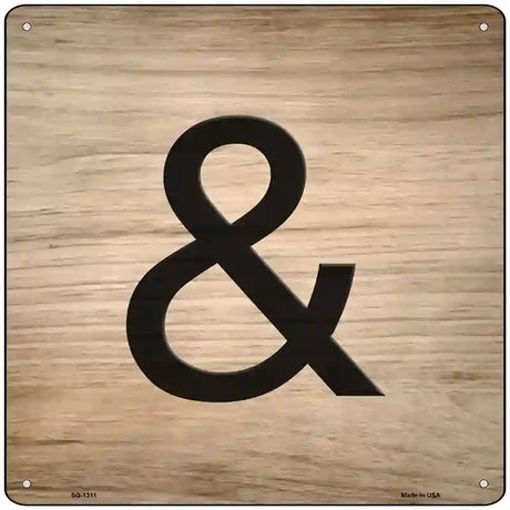 Ampersand Symbol Tiles Novelty Metal Square Sign 12" (SQ)