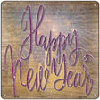 Happy New Year Fireworks Novelty Metal Square Sign 12" (SQ)